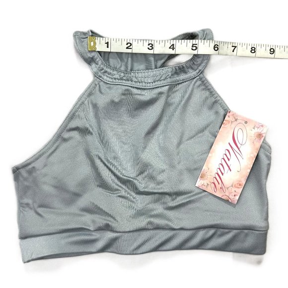 Woman’s Natalie Dancewear Soft Gray Crop Top, Size LC - Picture 6 of 7